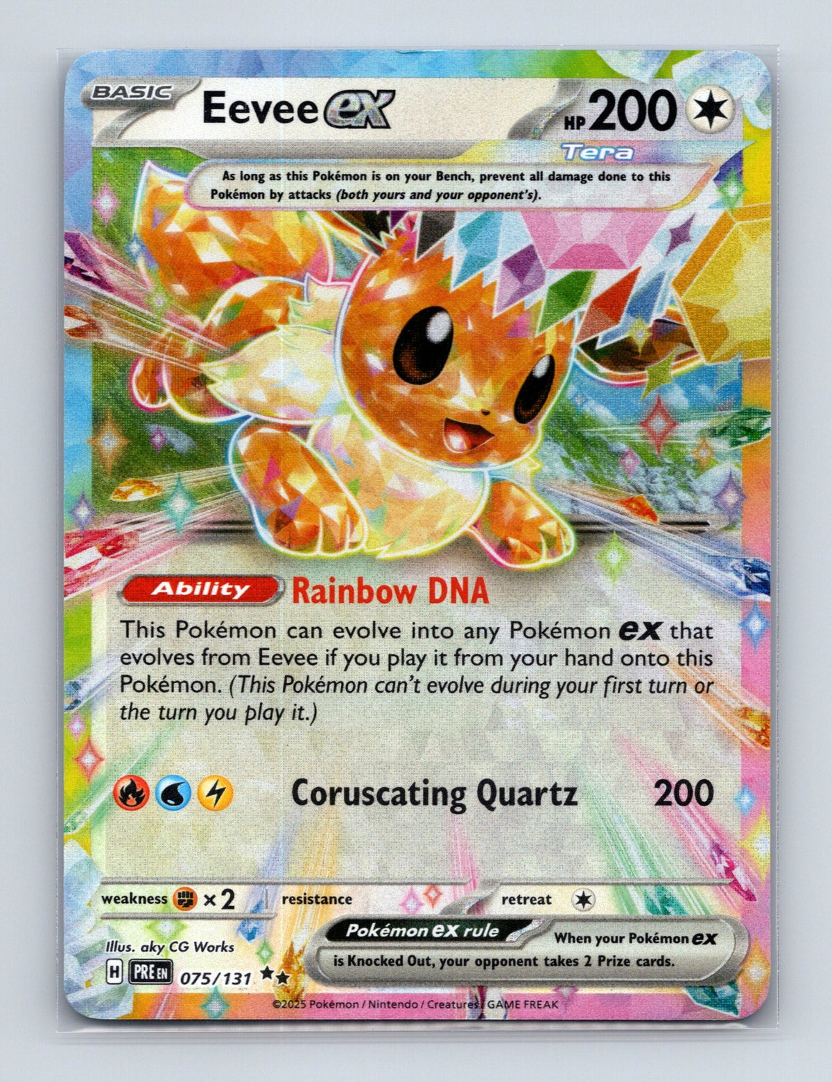 2025 Pokemon TCG Eevee ex SV: Prismatic Evolutions 075/131 Holo Double Rare NM