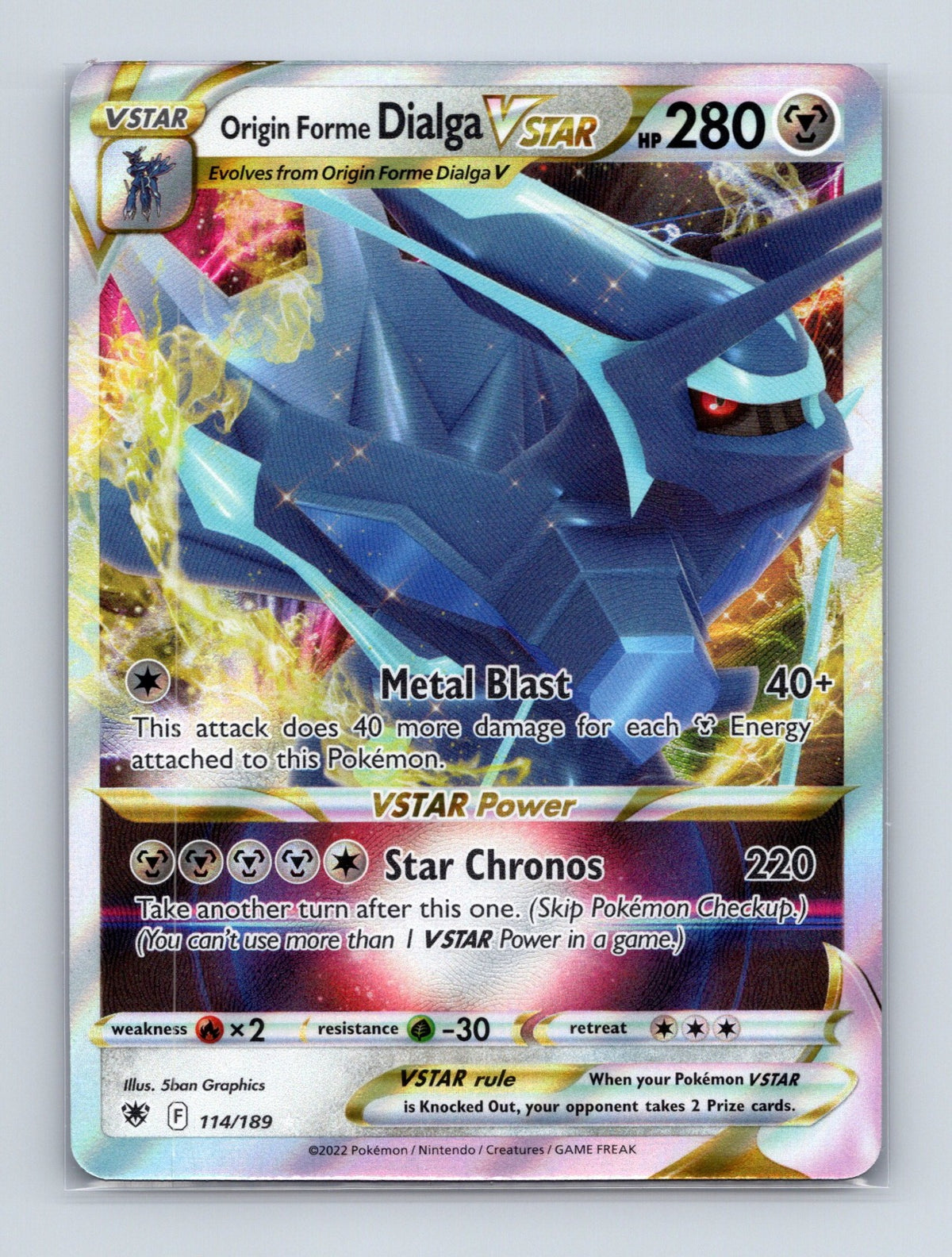 2022 Pokemon Origin Forme Dialga VSTAR Astral Radiance 114/189 Ultra Rare NM
