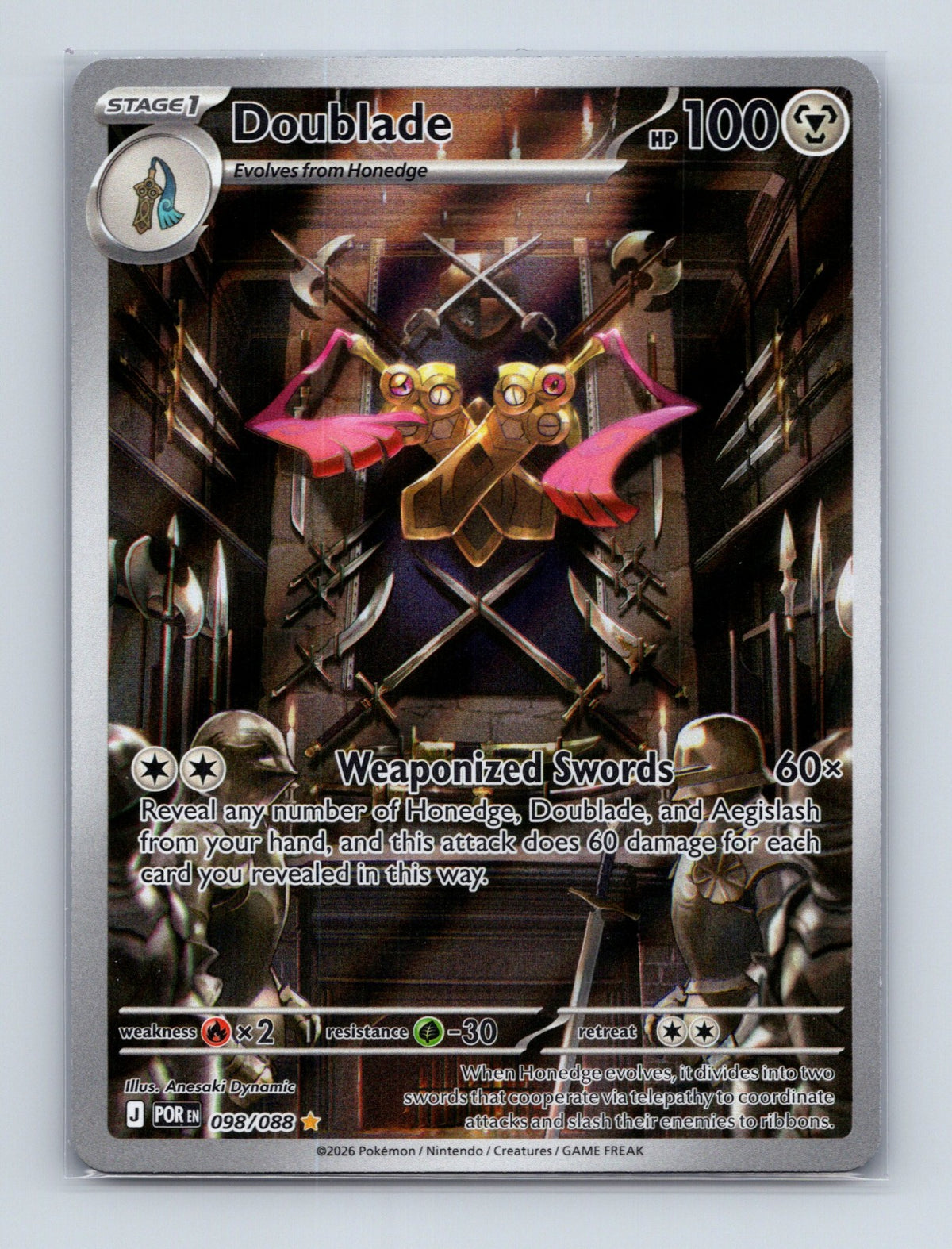 2026 Pokemon TCG Doublade ME03: Perfect Order 098/088 Holo Illustration Rare NM