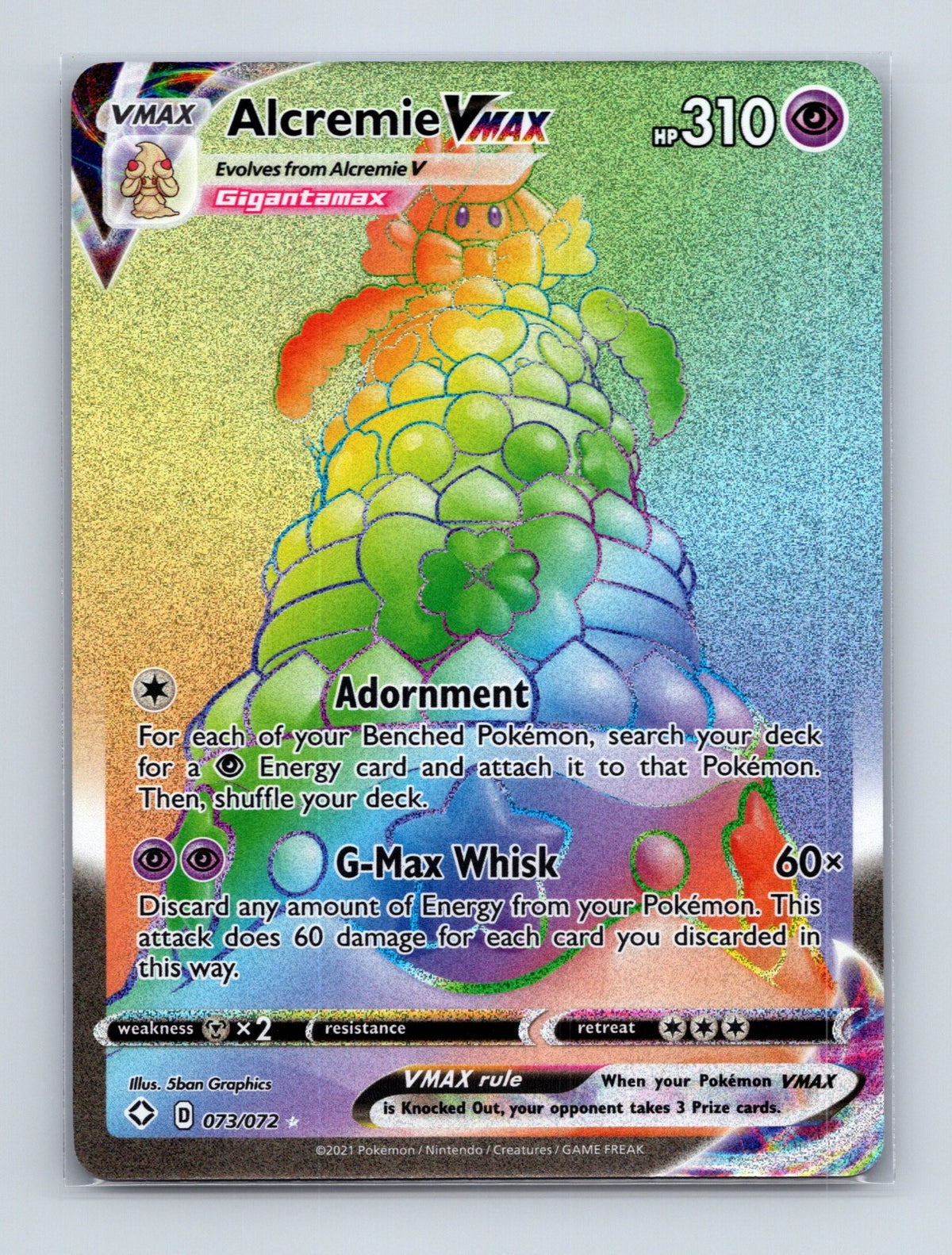 2021 Pokemon TCG Alcremie VMAX (Secret) Shining Fates 073/072  Secret Rare NM