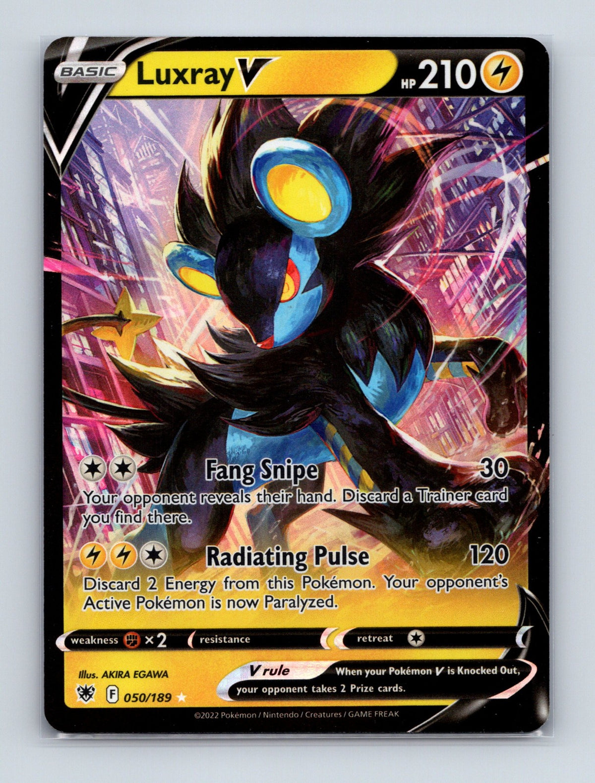 2022 Pokemon TCG Luxray V SWSH10: Astral Radiance 050/189 Holo Ultra Rare NM