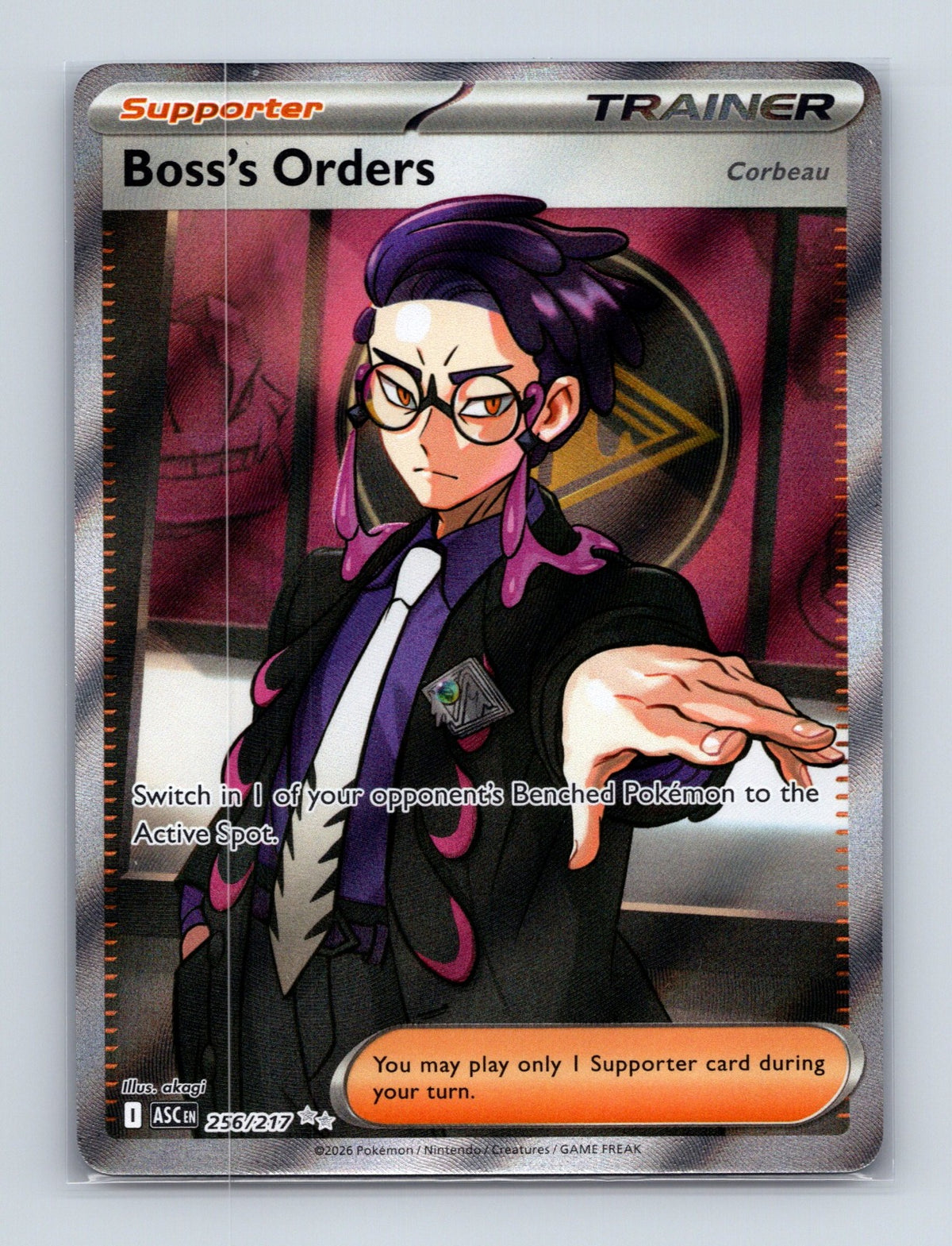 2026 Pokemon Boss's Orders [Corbeau] ME: Ascended Heroes 256/217 Ultra Rare NM