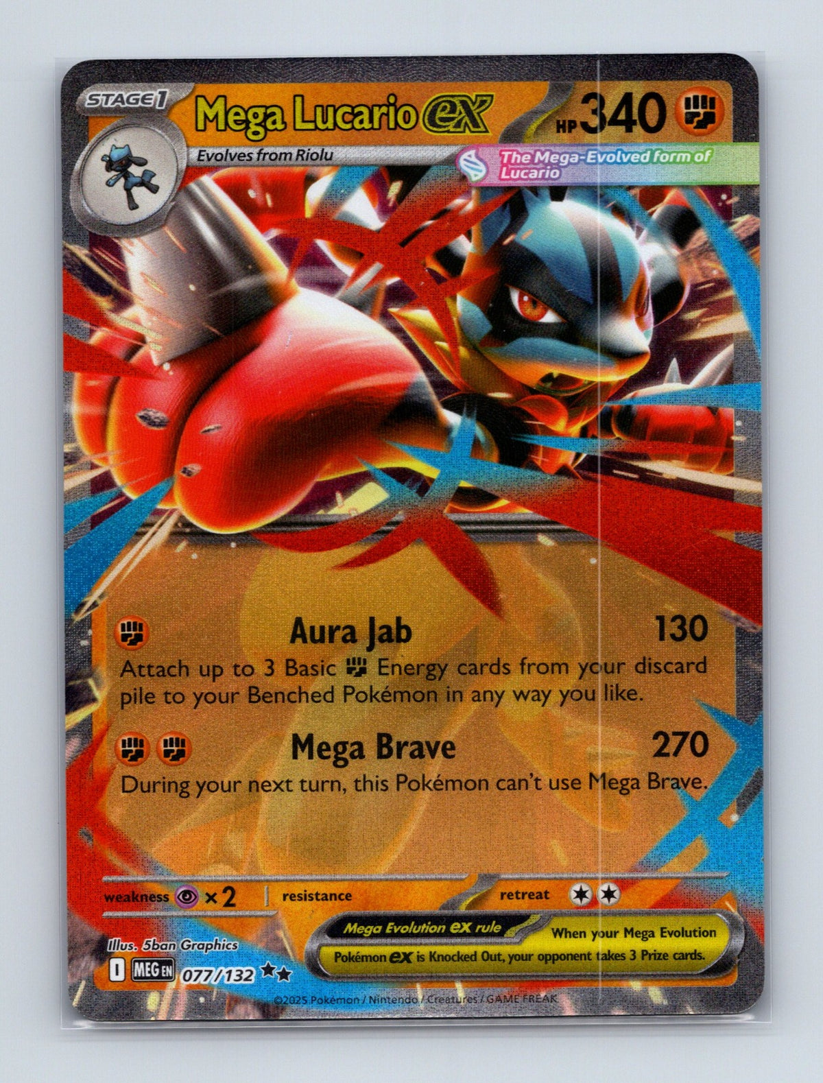 2026 Pokemon TCG Mega Lucario ex ME: Ascended Heroes 113/217 Holo Double Rare NM