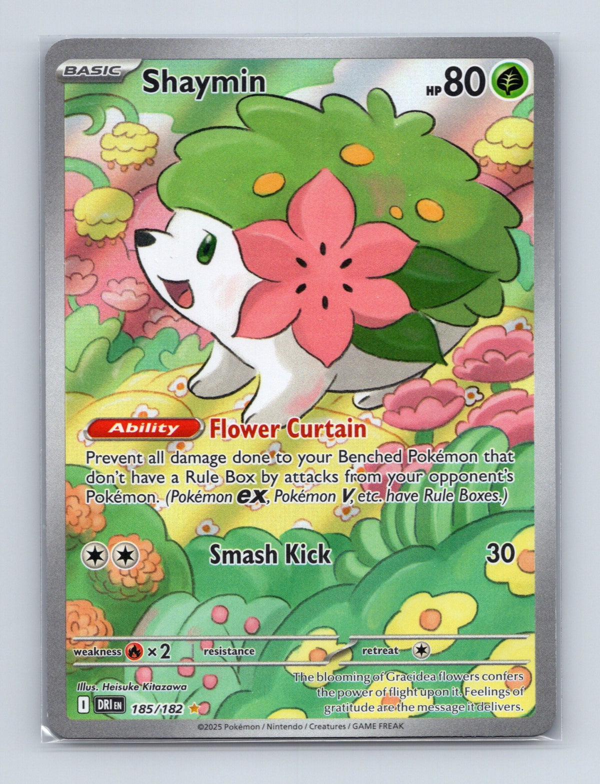 2025 Pokemon TCG Shaymin SV10: Destined Rivals 185/182 Holo Illustration Rare NM