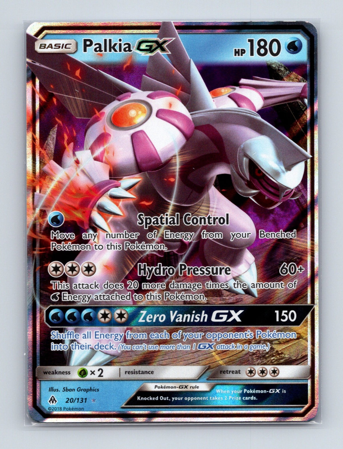 2018 Pokemon TCG Palkia GX SM - Forbidden Light 20/131 Holo Ultra Rare NM