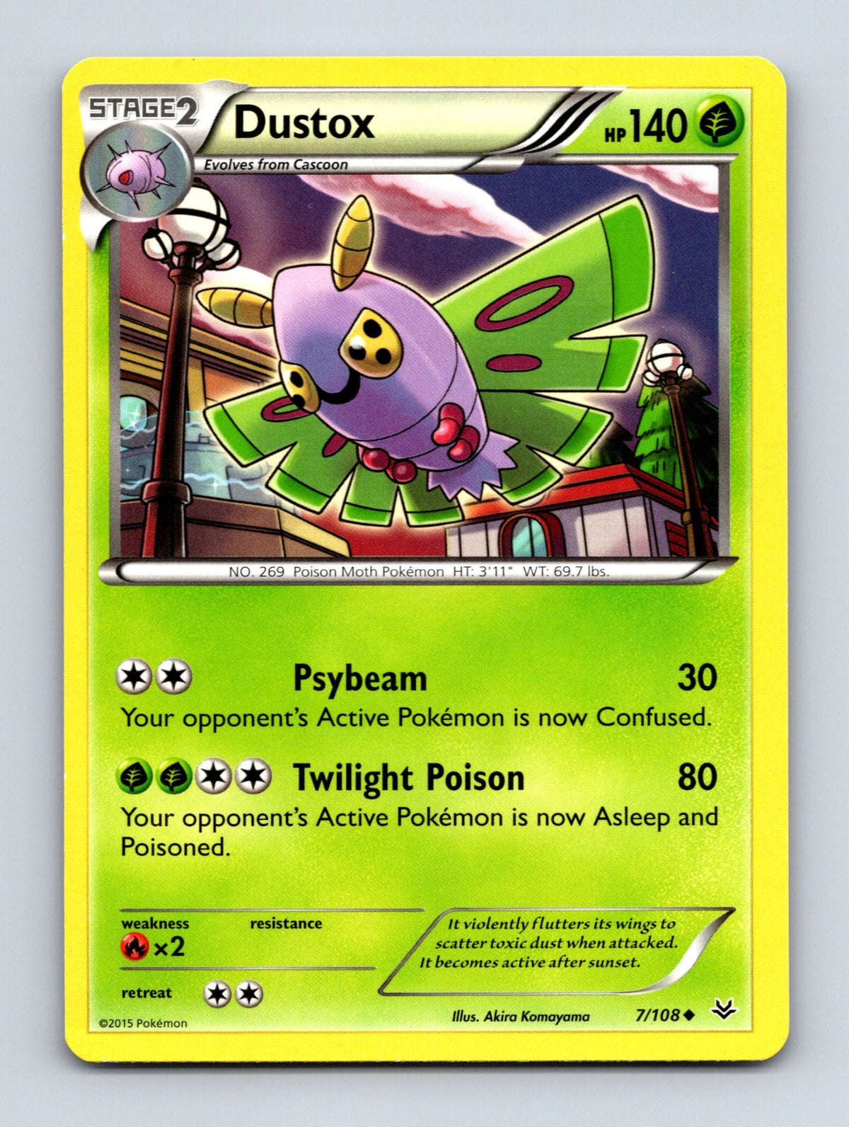 2015 Pokemon TCG Dustox (7) XY - Roaring Skies 7/108 Uncommon NM