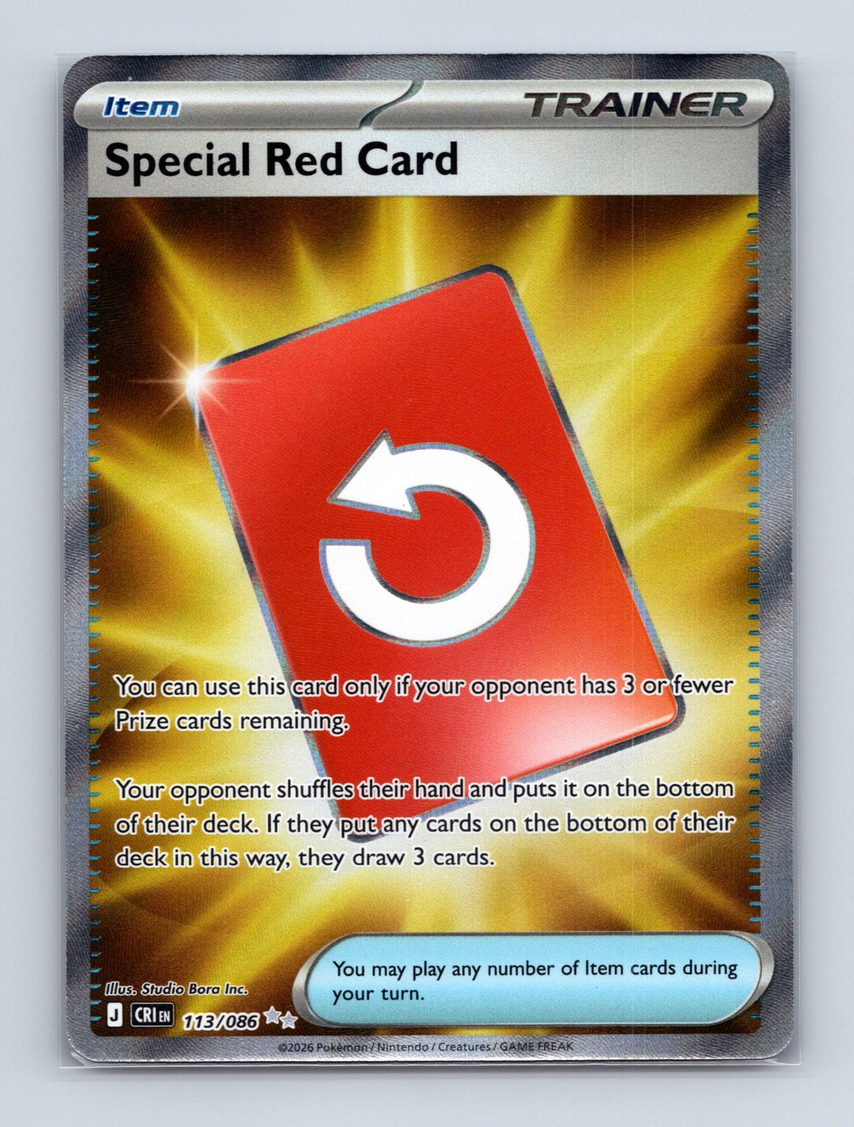 2026 Pokemon TCG Special Red Card ME04: Chaos Rising 113/086 Holo Ultra Rare NM