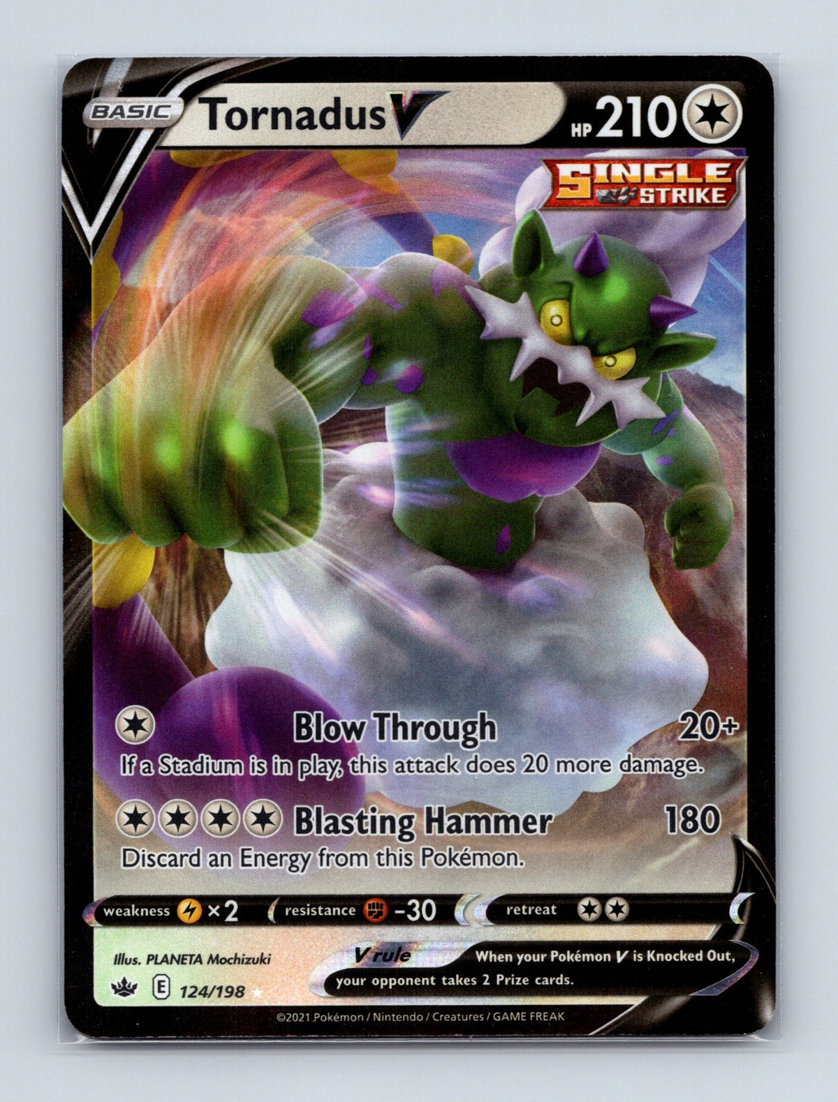2021 Pokemon TCG Tornadus V SWSH06: Chilling Reign 124/198 Holo Ultra Rare NM