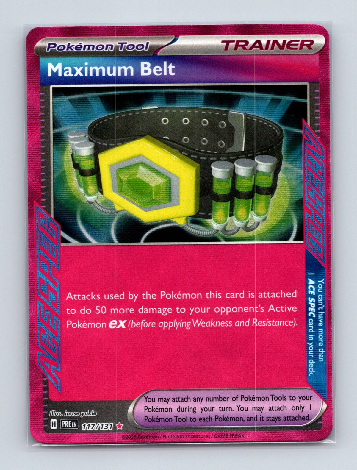 2025 Pokemon Maximum Belt SV: Prismatic Evolutions 117/131 Holo ACE SPEC Rare NM