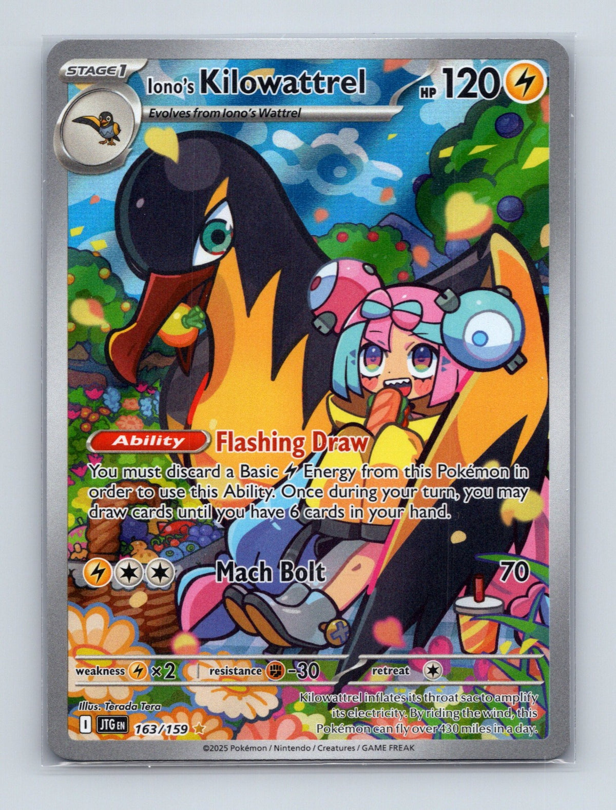 2025 Pokemon Iono's Kilowattrel SV09: Journey Together 163/159 IR NM