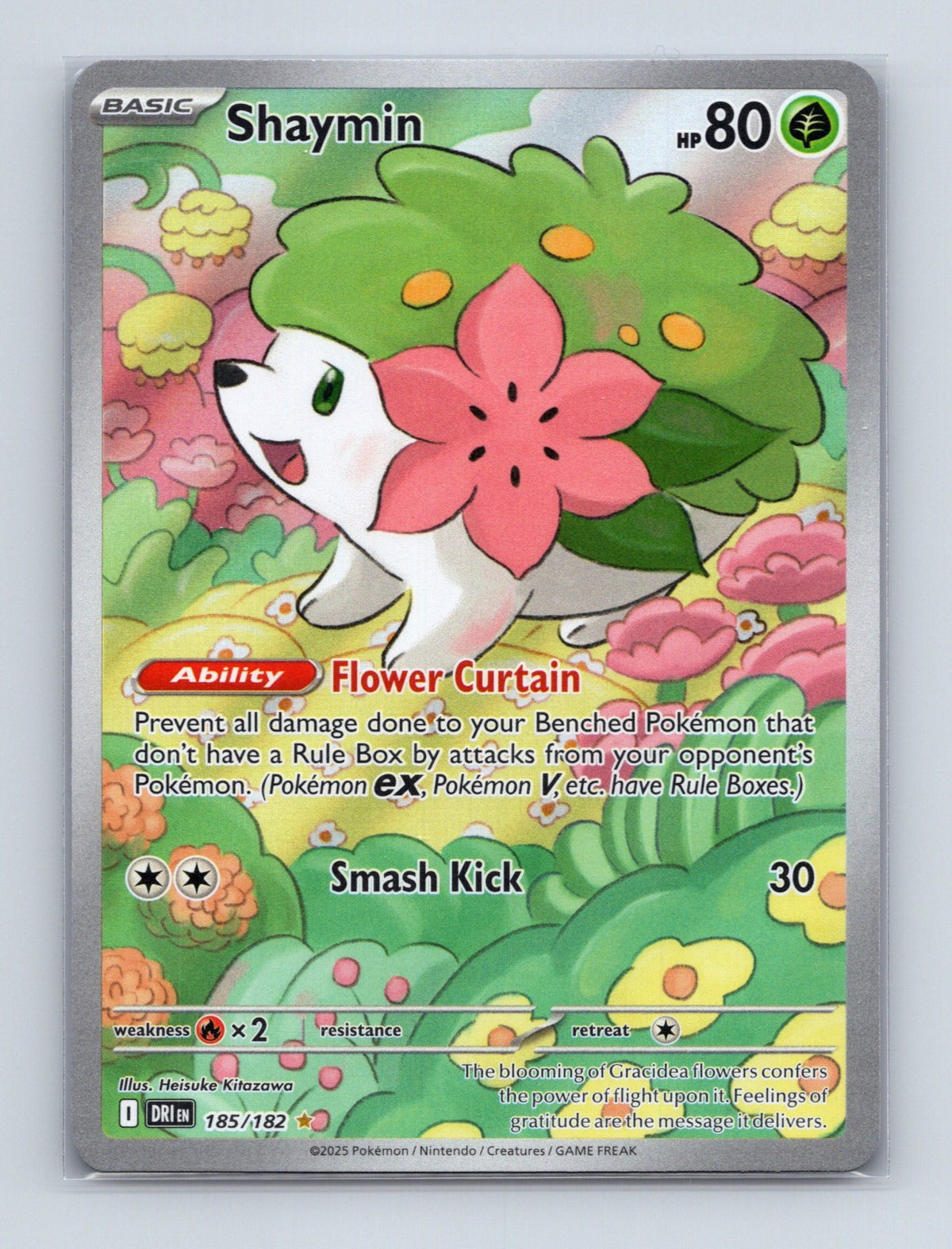 2025 Pokemon Shaymin SV10: Destined Rivals 185/182 Holo Illustration Rare NM
