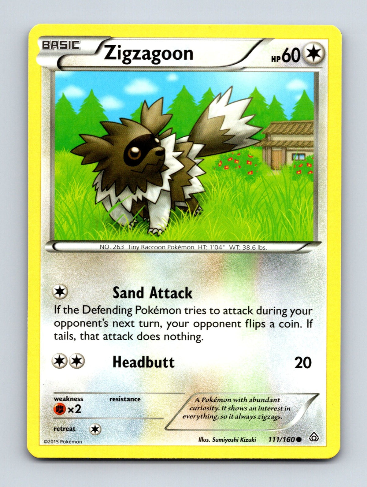 2015 Pokemon TCG Zigzagoon XY - Primal Clash 111/160 Common NM