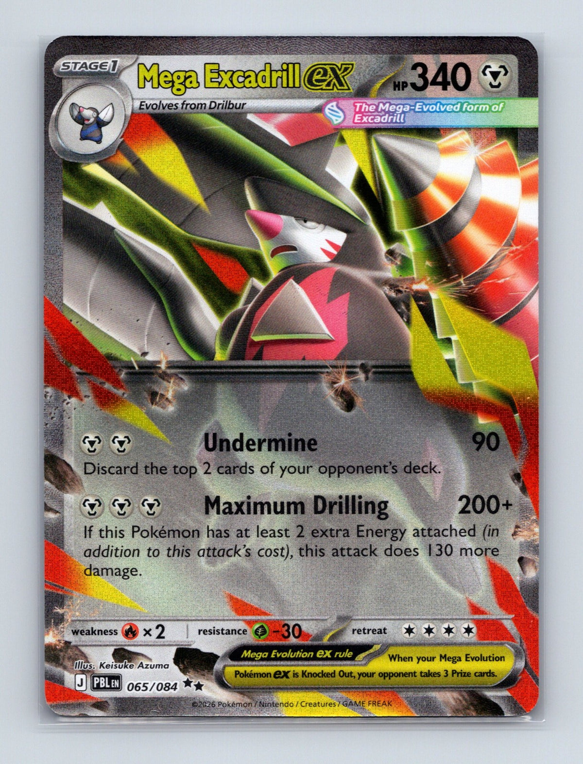 2026 Pokemon TCG Mega Excadrill ex ME05: Pitch Black 065/084 Holo Double Rare NM