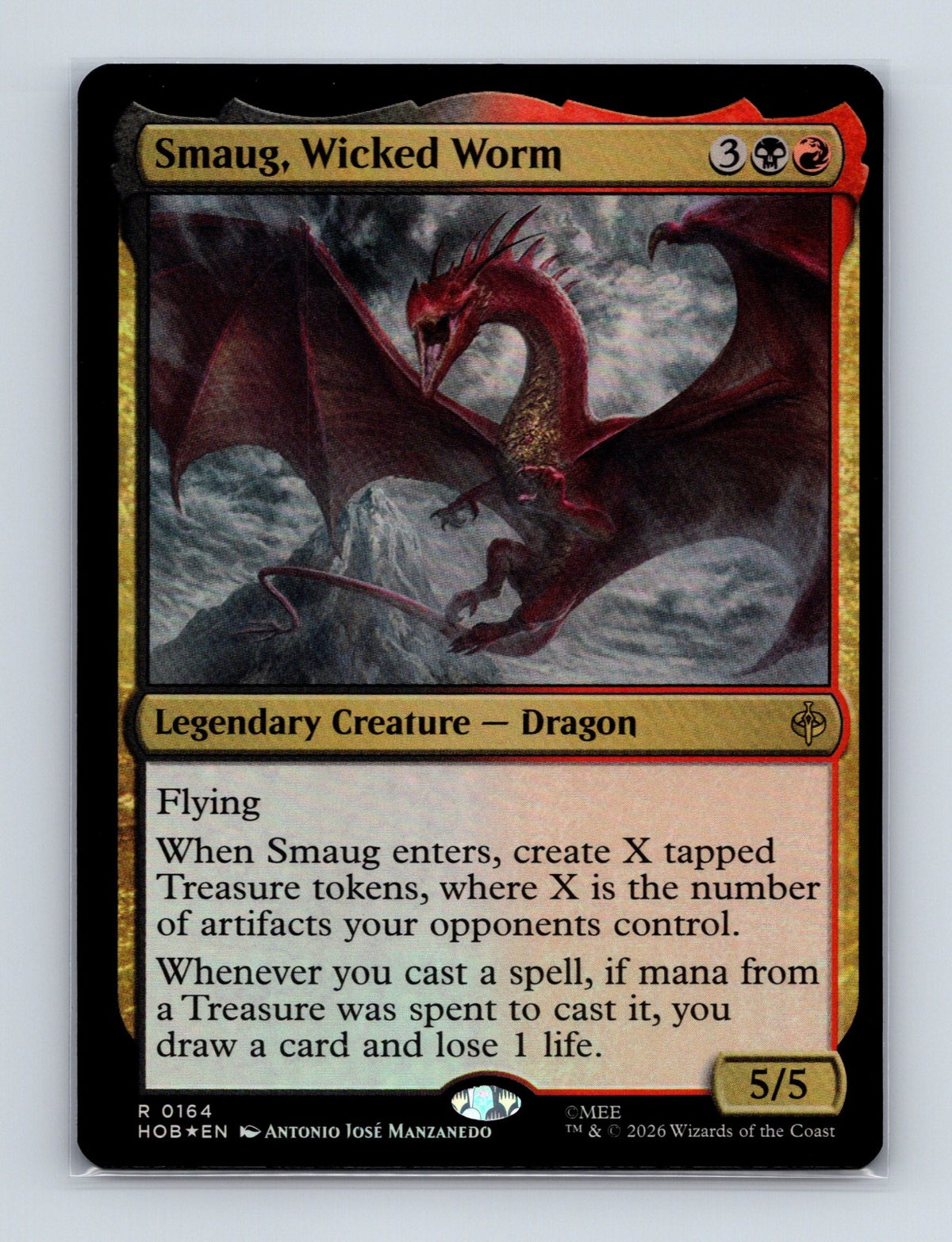 MTG Smaug, Wicked Worm 164 The Hobbit Foil NM