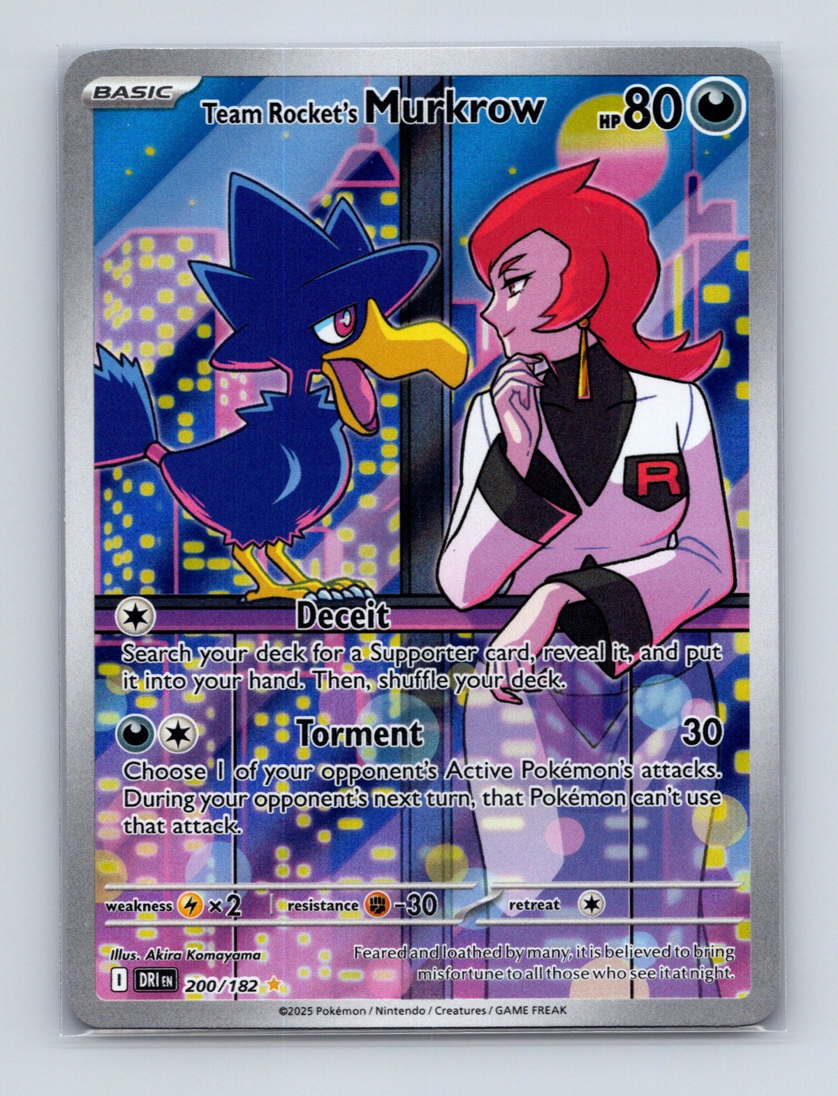 2025 Pokemon Team Rocket's Murkrow SV10: Destined Rivals 200/182 IR NM