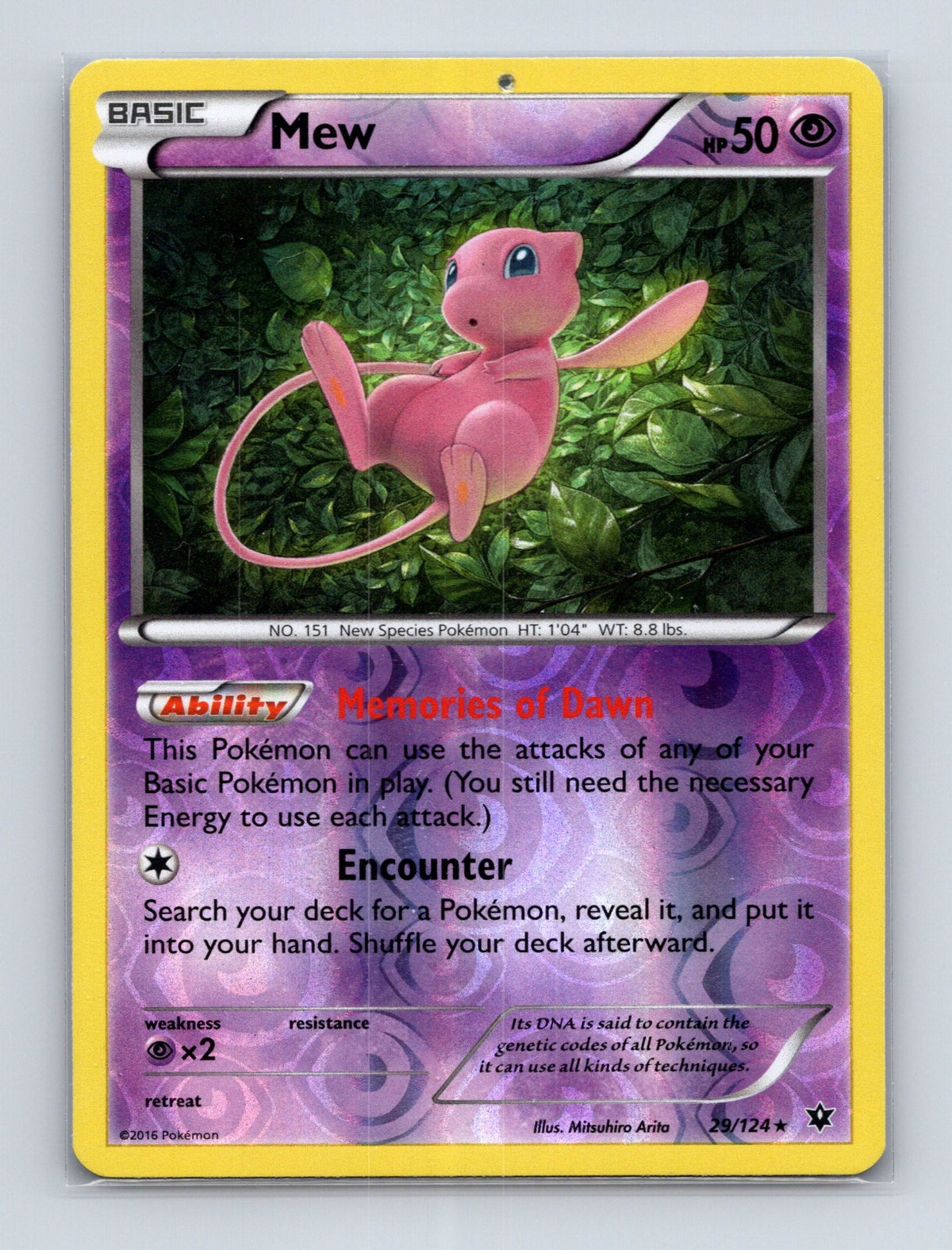 2016 Pokemon Mew XY - Fates Collide 29/124 Reverse Holo Holo Rare DMG