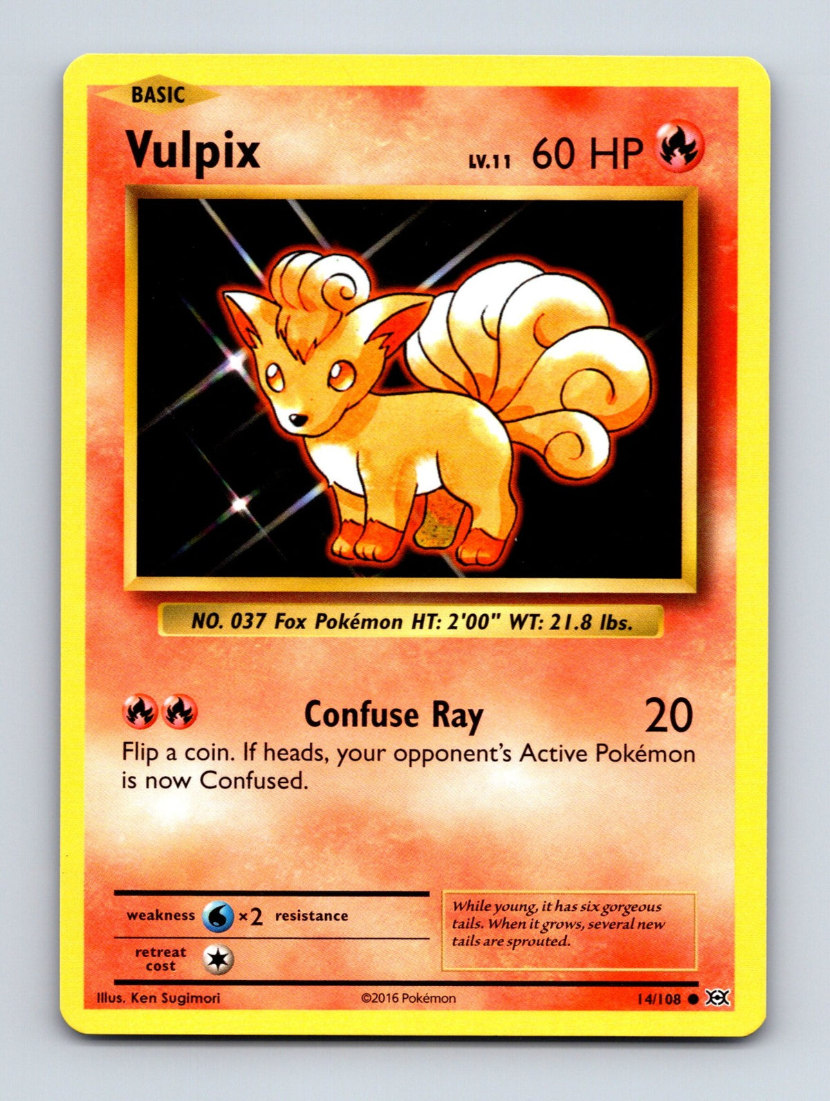 2016 Pokemon TCG Vulpix XY - Evolutions 14/108 Common NM