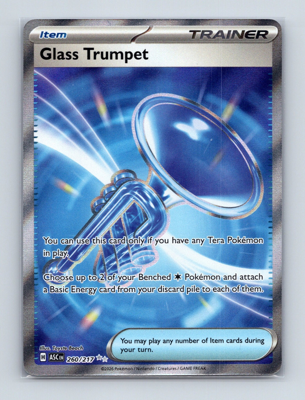 2026 Pokemon TCG Glass Trumpet ME: Ascended Heroes 260/217 Holo Ultra Rare NM