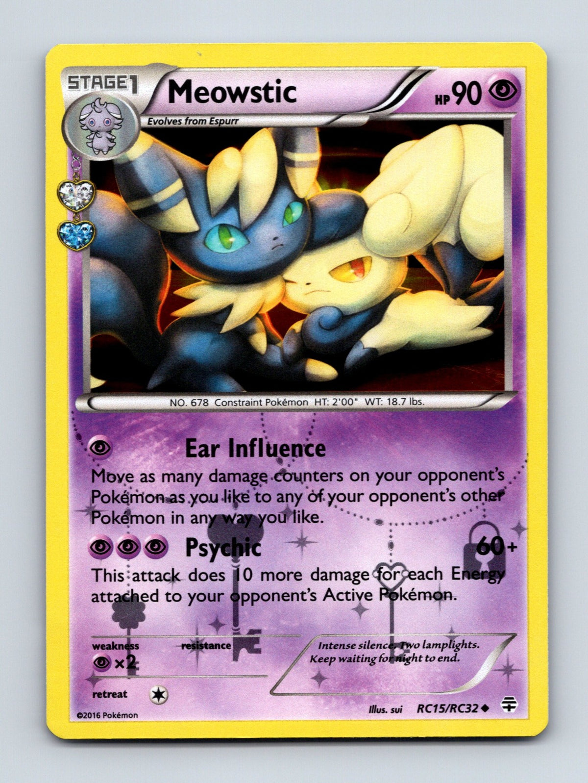 2016 Pokemon TCG Meowstic Generations: Radiant Collection RC15/RC32 Holo NM
