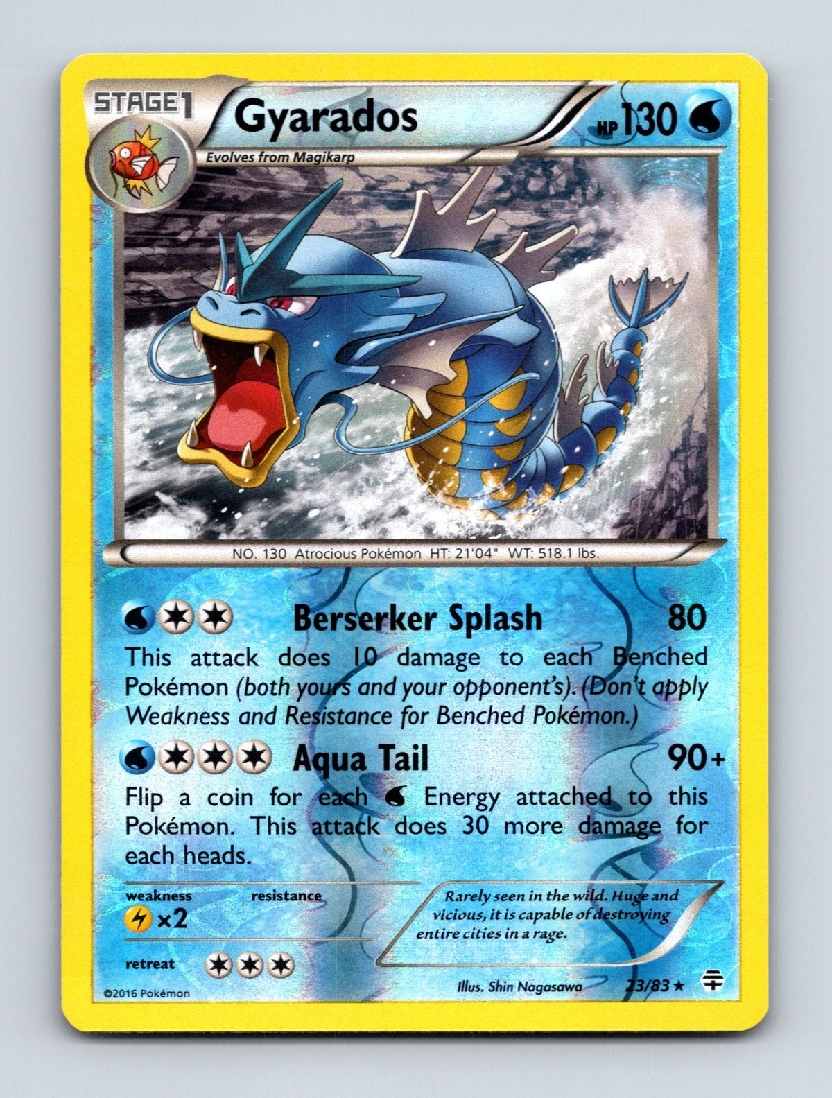 2016 Pokemon TCG Gyarados Generations 23/83 Reverse Holo Rare NM