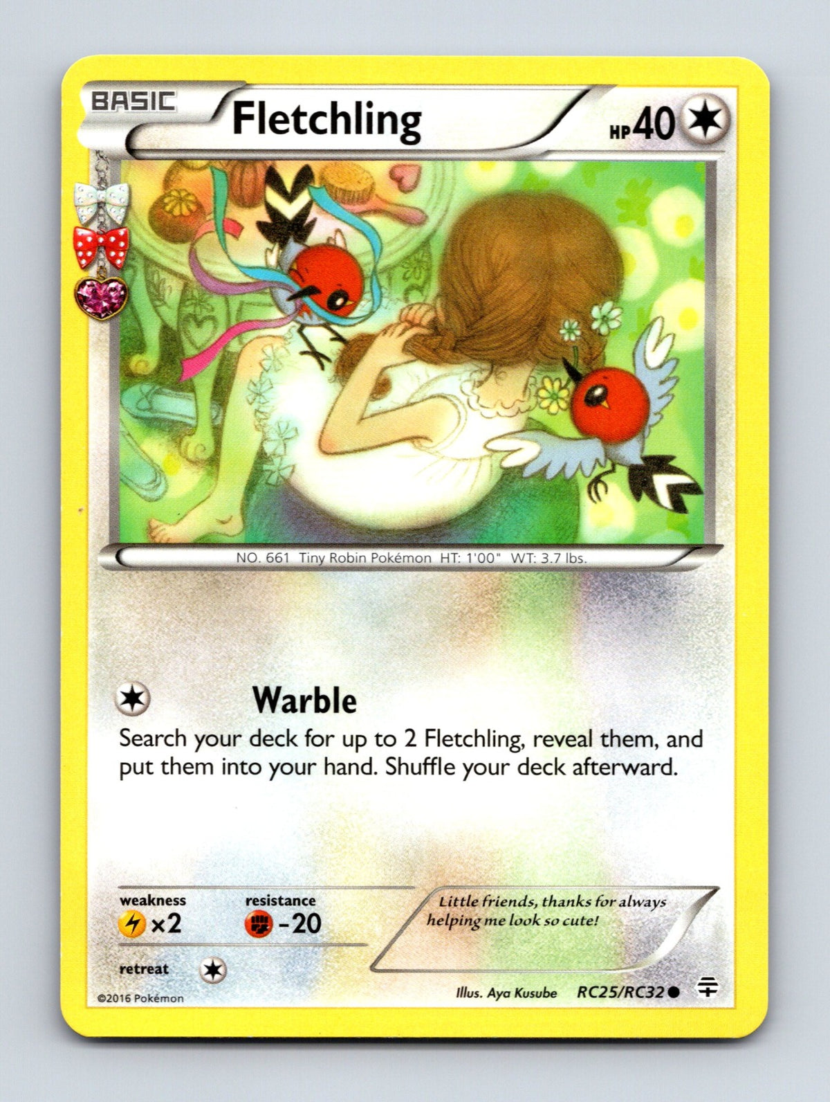 2016 Pokemon TCG Fletchling Generations: Radiant Collection RC25/RC32 Common NM