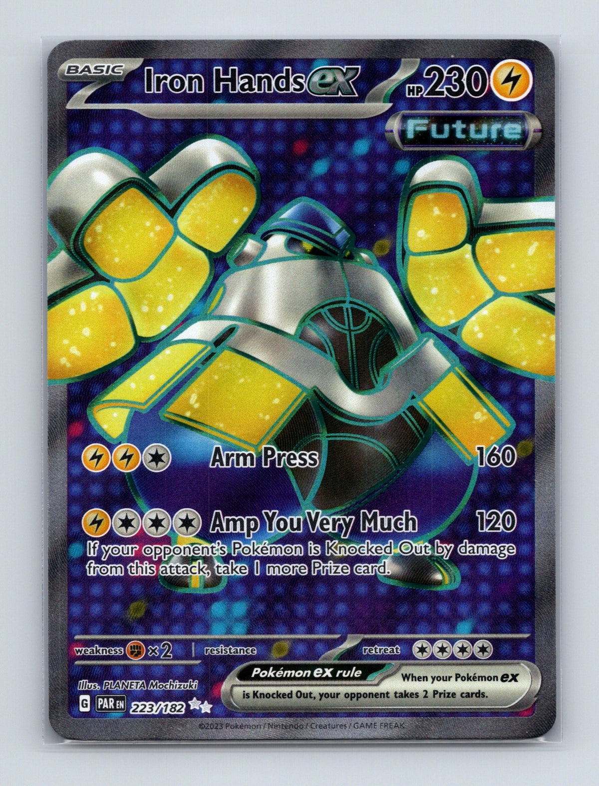 2023 Pokemon TCG Iron Hands ex SV04: Paradox Rift 223/182 Holo Ultra Rare NM