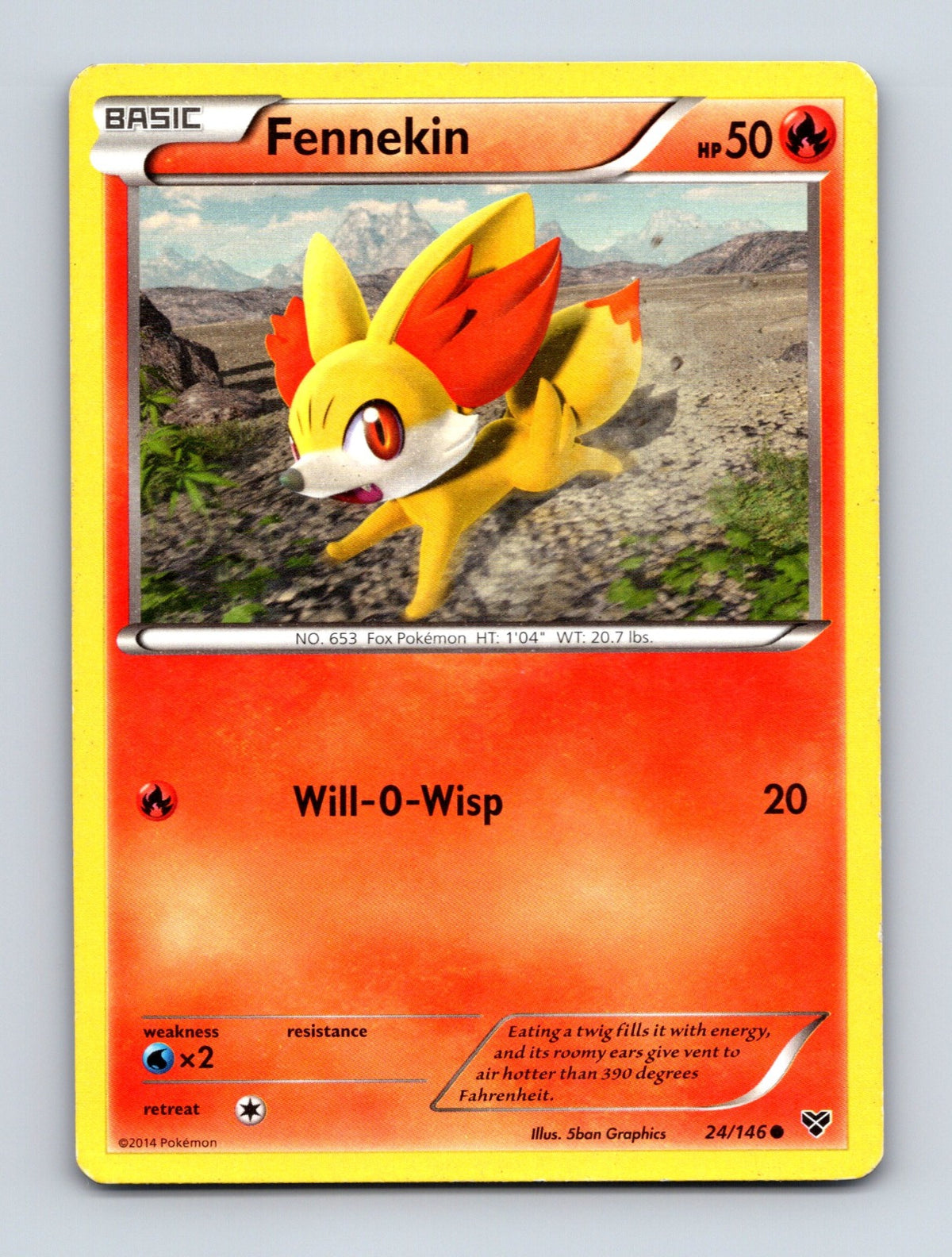 2014 Pokemon TCG Fennekin XY Base Set 24/146 Common LP