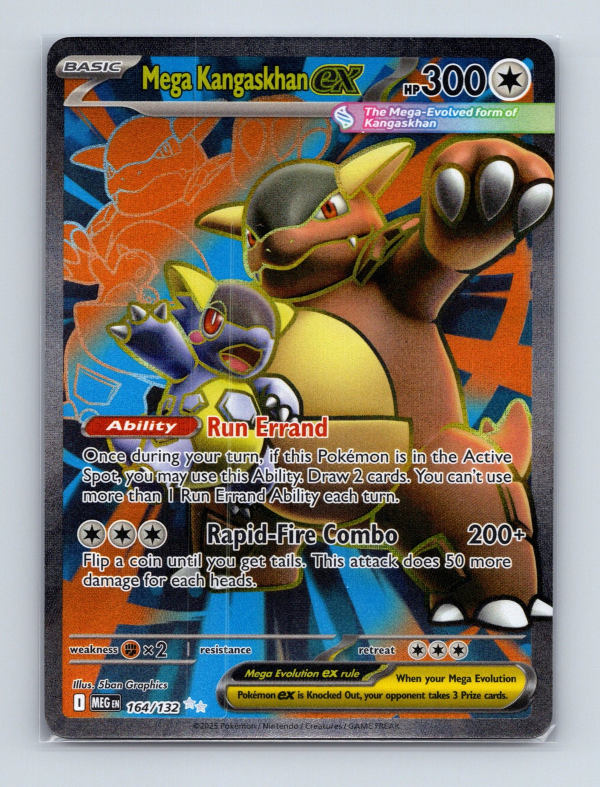 2025 Pokemon Mega Kangaskhan ex ME01: Mega Evolution 164/132 Holo Ultra Rare NM