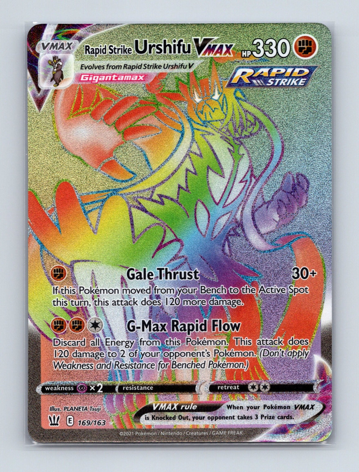 2021 Pokemon Rapid Strike Urshifu VMAX (Secret) SWSH05: Battle Styles 169/163 NM