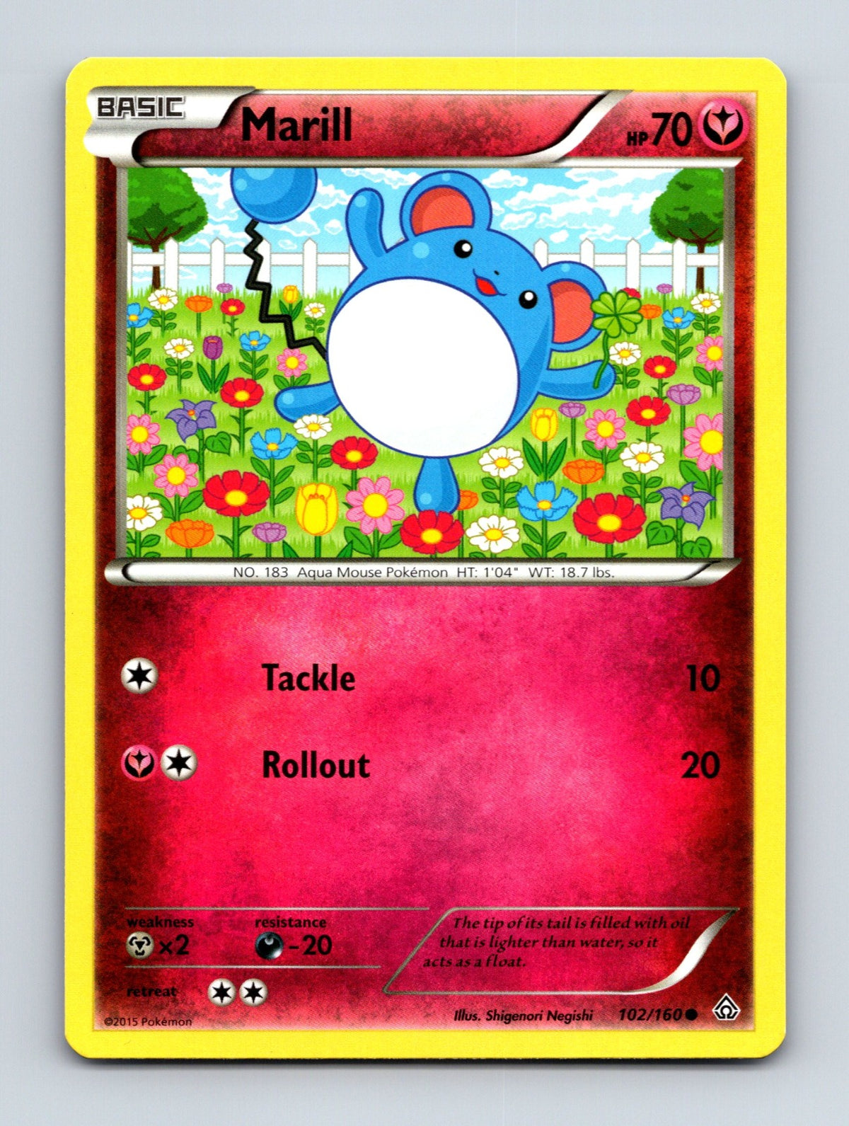2015 Pokemon TCG Marill XY - Primal Clash 102/160 Common NM