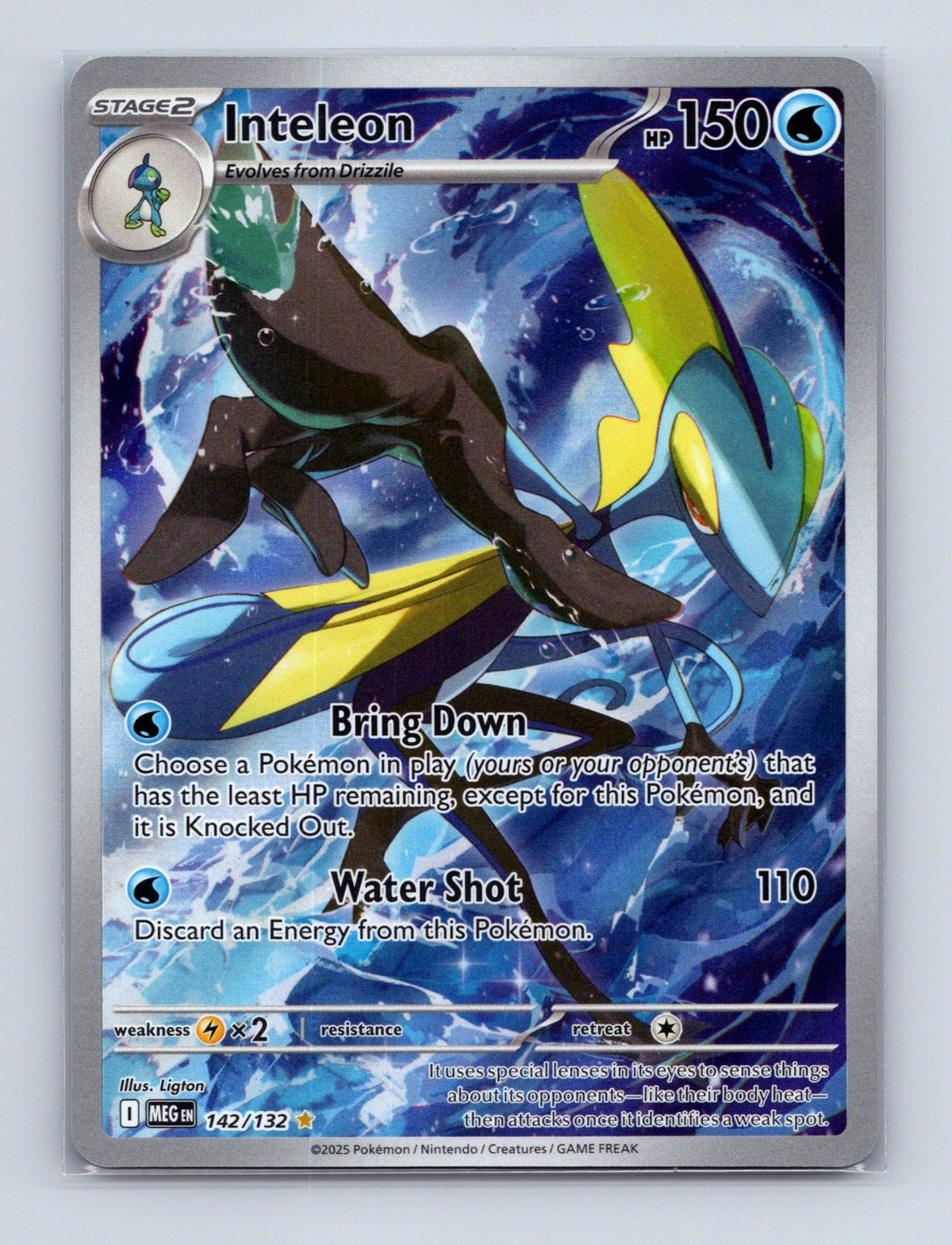2025 Pokemon TCG Inteleon ME01: Mega Evolution 142/132 Holo Illustration Rare NM