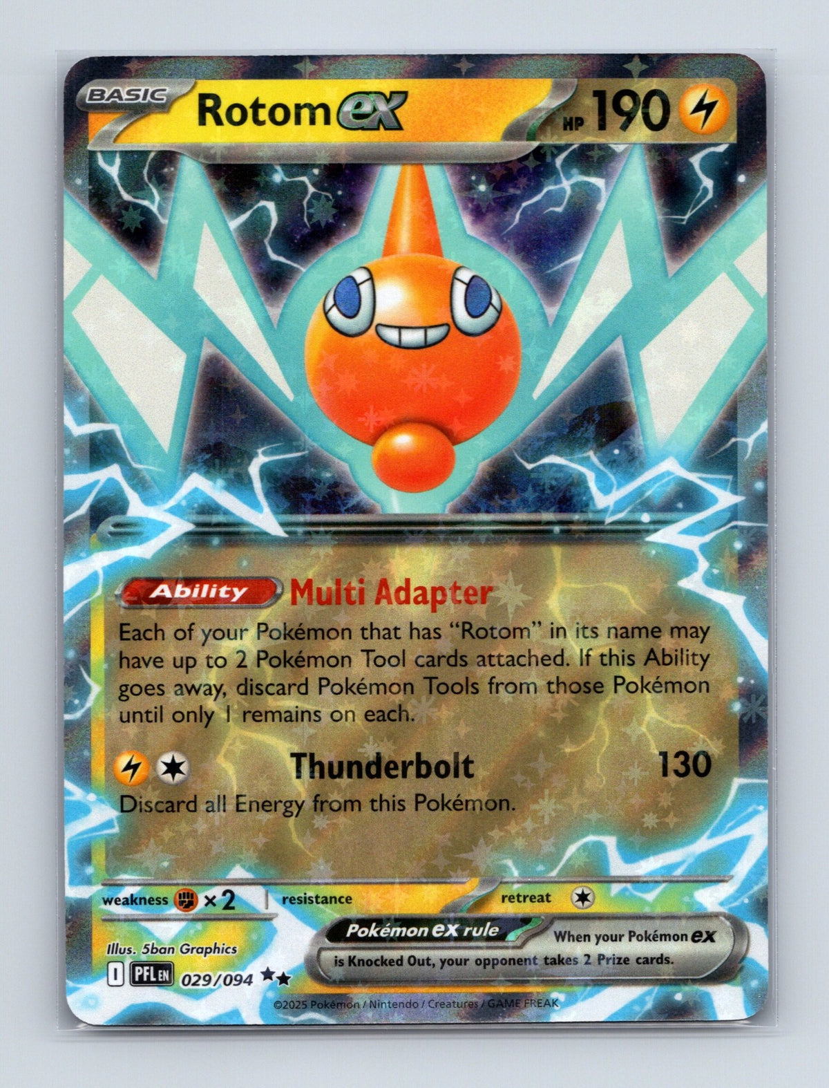 2025 Pokemon TCG Rotom ex ME02: Phantasmal Flames 029/094 Holo Double Rare NM