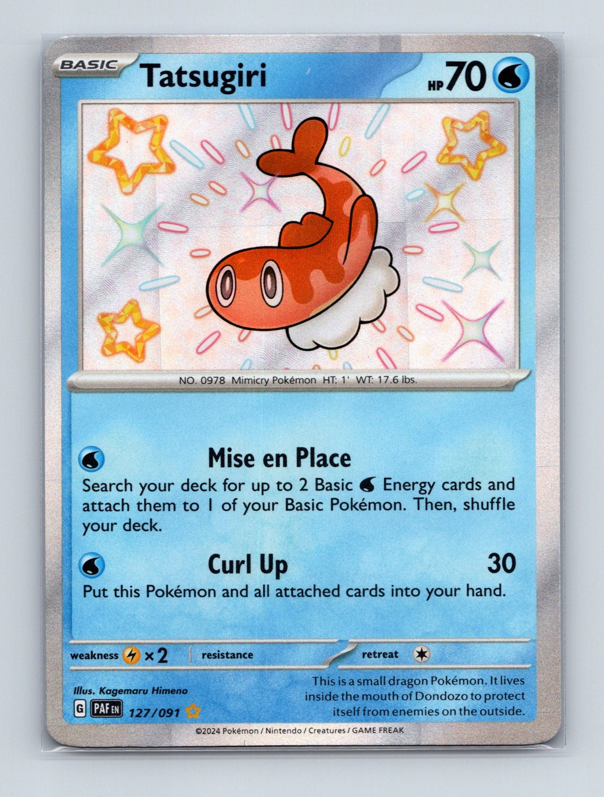 2024 Pokemon TCG Tatsugiri SV: Paldean Fates 127/091 Holo Shiny Rare NM
