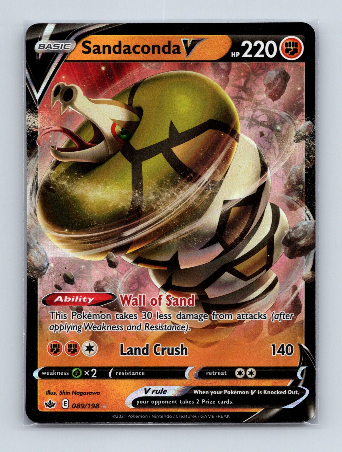 2021 Pokemon TCG Sandaconda V SWSH06: Chilling Reign 089/198 Holo Ultra Rare NM