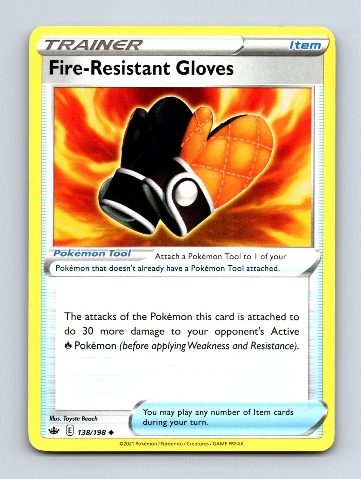 2021 Pokemon TCG Fire-Resistant Gloves SWSH06: Chilling Reign 138/198 NM