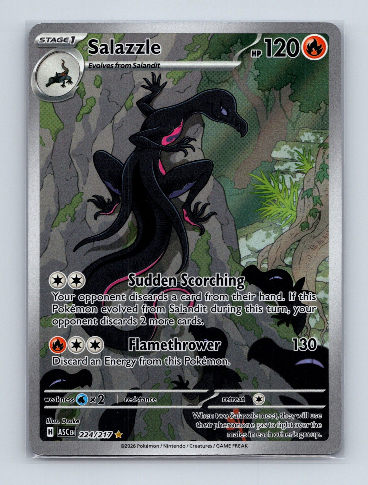 2026 Pokemon TCG Salazzle ME: Ascended Heroes 224/217 Holo Illustration Rare NM