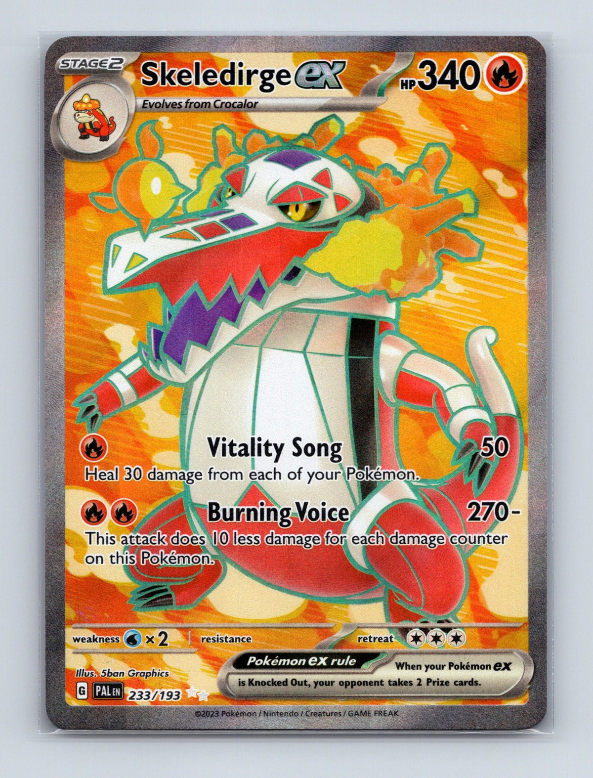 2023 Pokemon TCG Skeledirge ex SV02: Paldea Evolved 233/193 Holo Ultra Rare NM