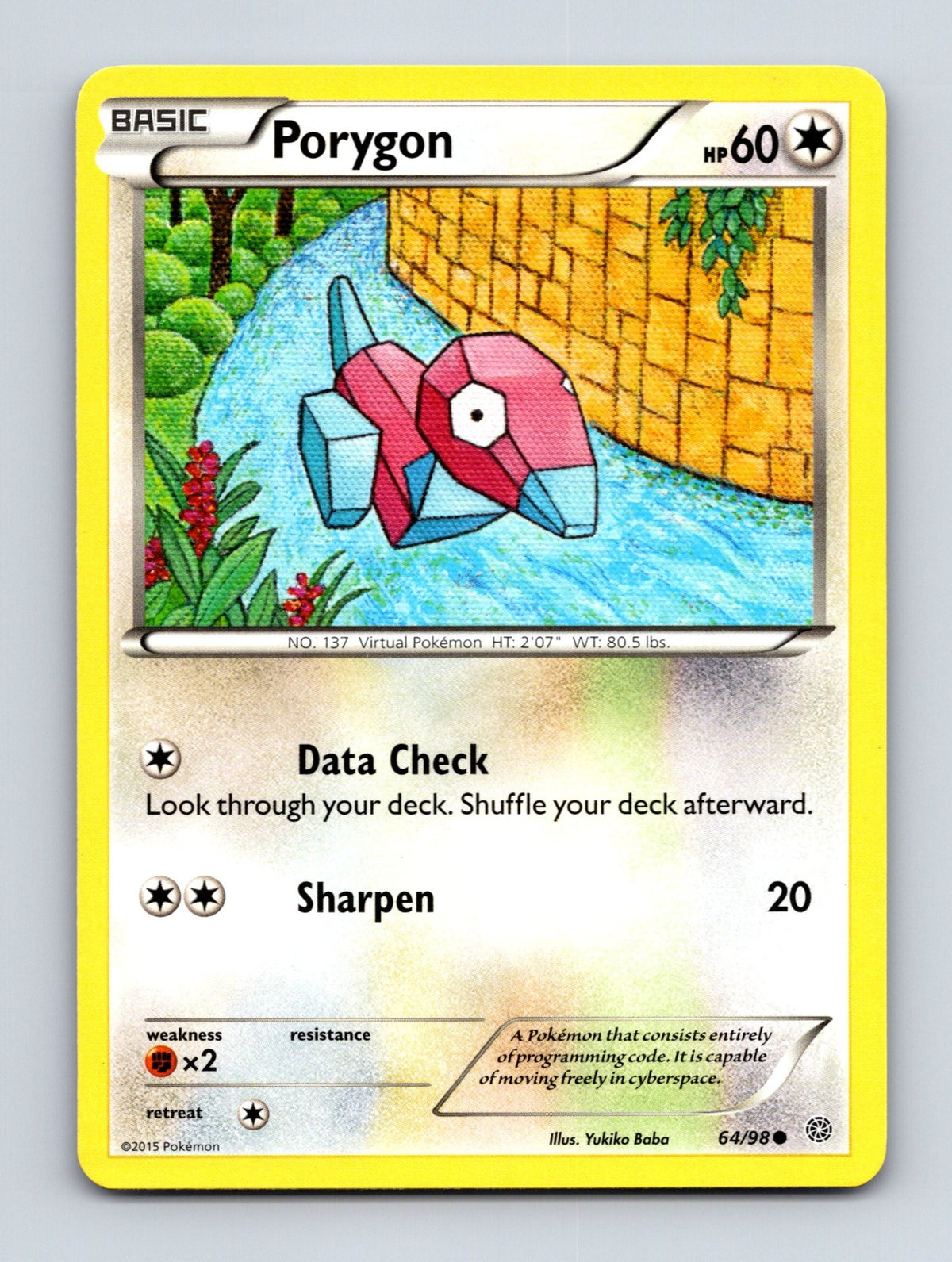 2015 Pokemon TCG Porygon XY - Ancient Origins 64/98 Common NM