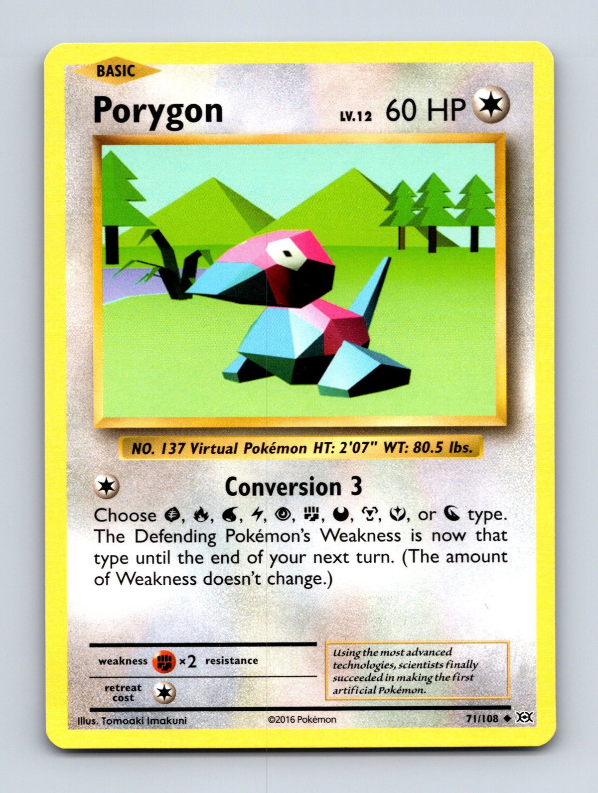 2016 Pokemon TCG Porygon XY - Evolutions 71/108 Uncommon NM