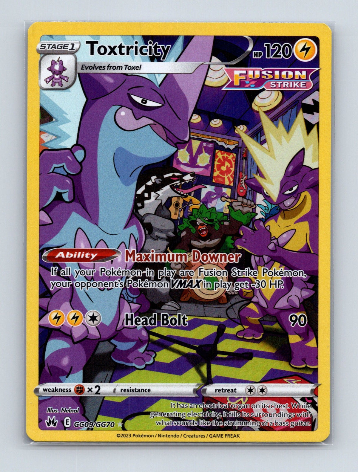 2023 Pokemon Toxtricity SWSH: Crown Zenith: GG09/GG70 Holo Ultra Rare NM
