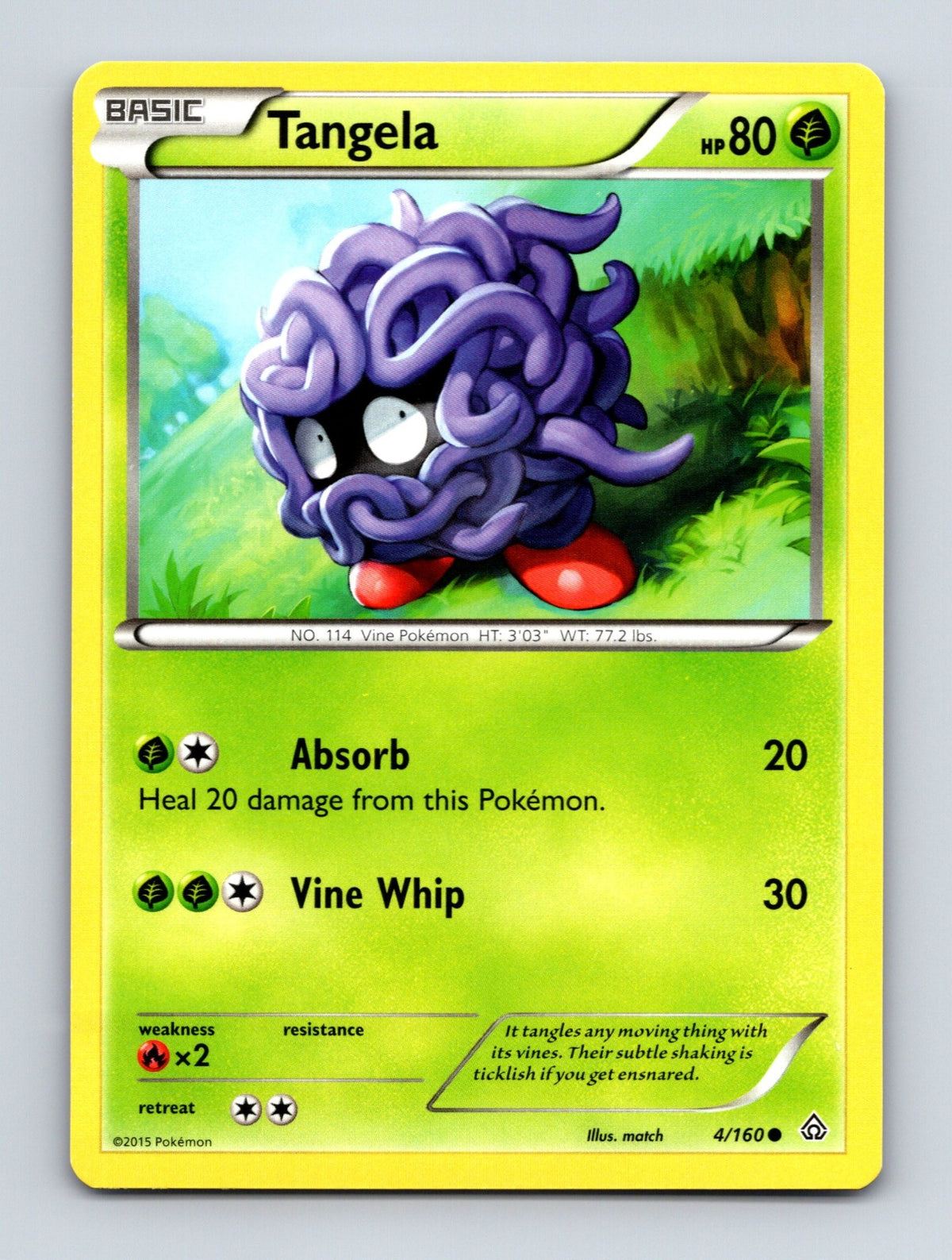 2015 Pokemon TCG Tangela XY - Primal Clash 4/160 Common NM