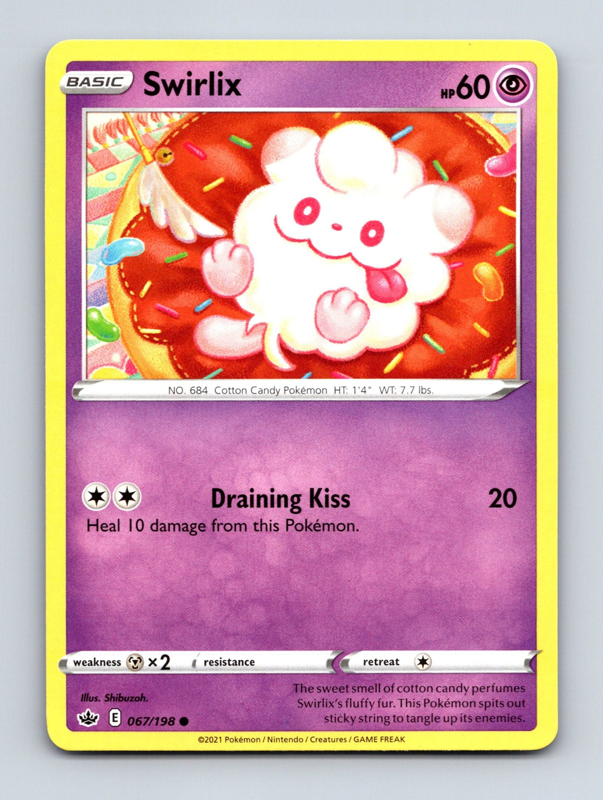 2021 Pokemon TCG Swirlix SWSH06: Chilling Reign 067/198 Common NM