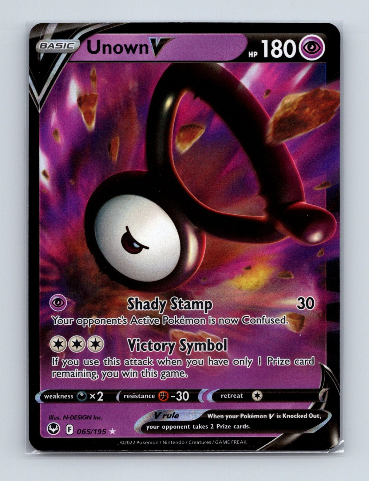 2022 Pokemon TCG Unown V SWSH12: Silver Tempest 065/195 Holo Ultra Rare NM