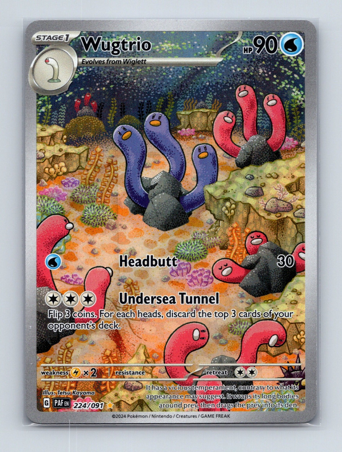 2024 Pokemon TCG Wugtrio SV: Paldean Fates 224/091 Holo Illustration Rare NM