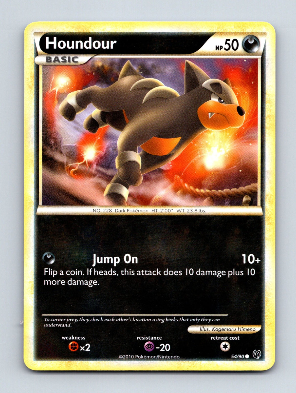 2010 Pokemon TCG Houndour (54) Undaunted 54/90 Common NM