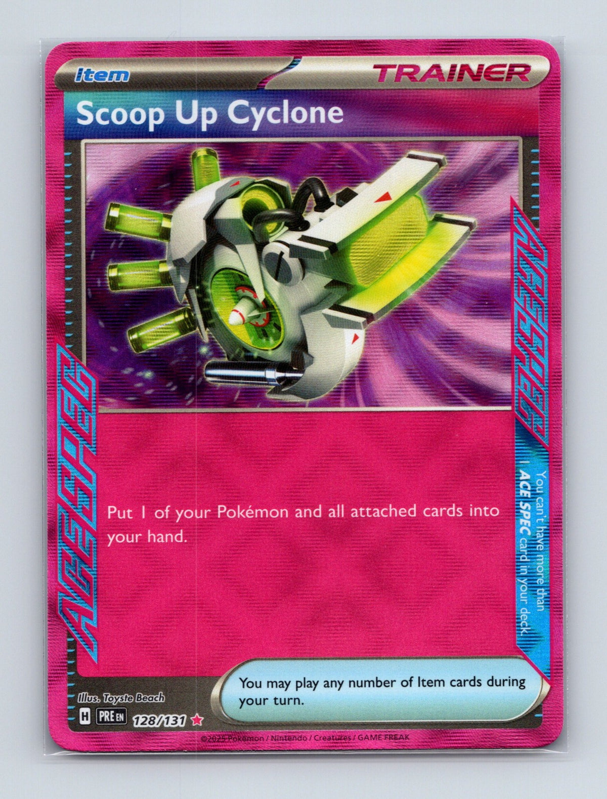 2025 Pokemon Scoop Up Cyclone SV: Prismatic Evolutions 128/131 ACE SPEC Rare NM