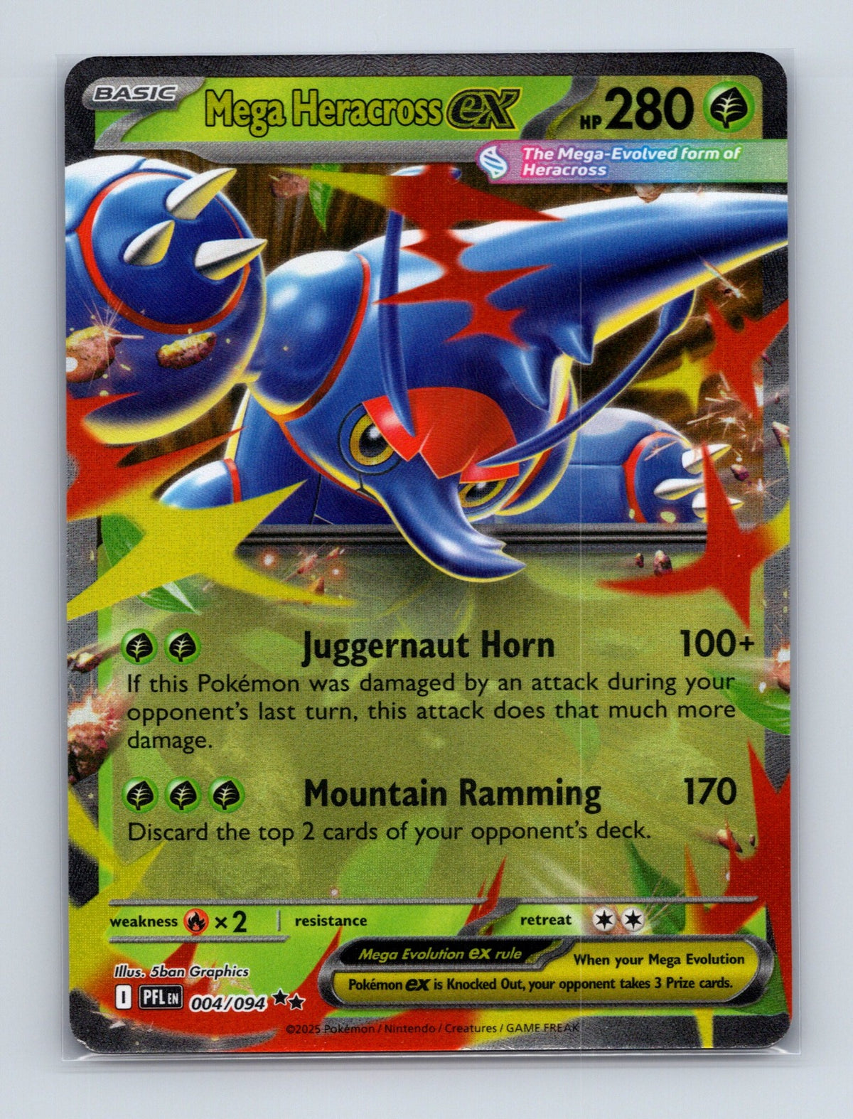2025 Pokemon TCG Mega Heracross ex ME02: Phantasmal Flames 004/094 NM