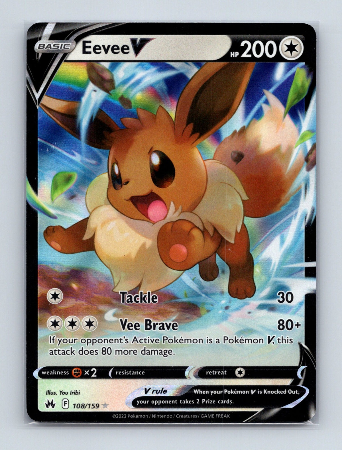 2023 Pokemon TCG Eevee V SWSH: Crown Zenith 108/159 Holo Ultra Rare NM