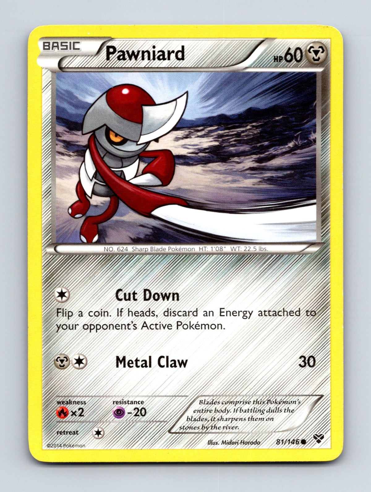 2014 Pokemon TCG Pawniard XY Base Set 81/146 Common NM