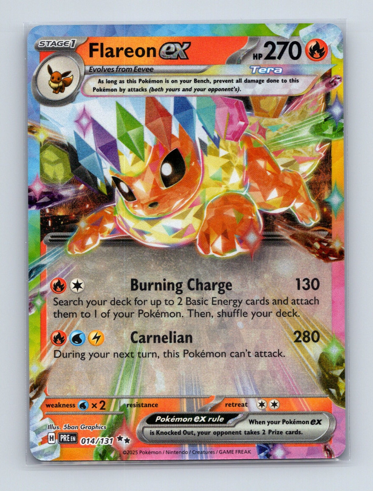 2025 Pokemon TCG Flareon ex SV: Prismatic Evolutions 014/131 Holo Double Rare NM